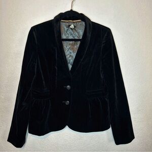J. Crew Black Velvet Women's Blazer Size 10